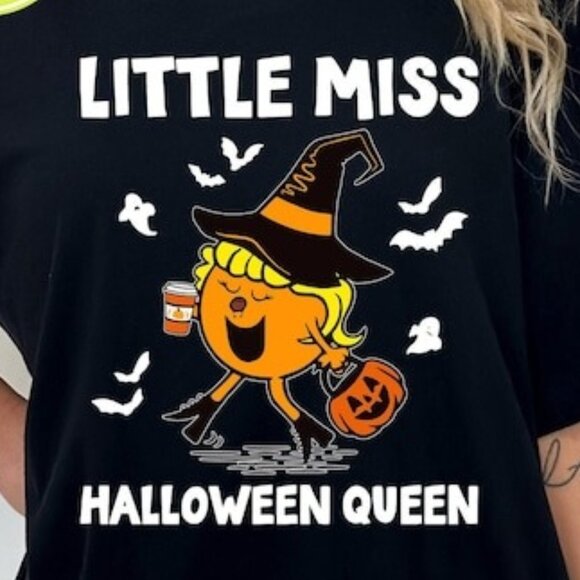 Little Miss Halloween Queen T-Shirt, Pumpkin Halloween Shirt - Picture 3 of 3
